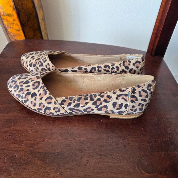 Toms US Womens Sz 7.5 Julie Leopard Flats Casual Shoes Animal Print Office - Picture 2 of 9